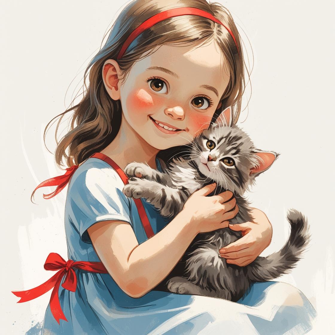 Une adoptante avec un chaton Norvégien